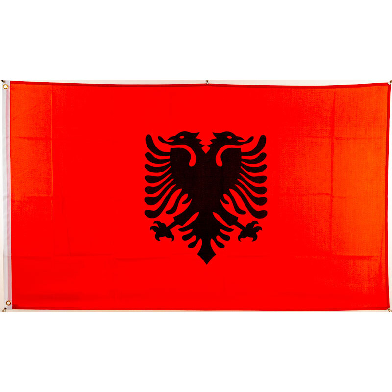 Flagge Fahne Albanien 150 cm x 90 cm mit Ösen für Innen und Außen Shqipëri 