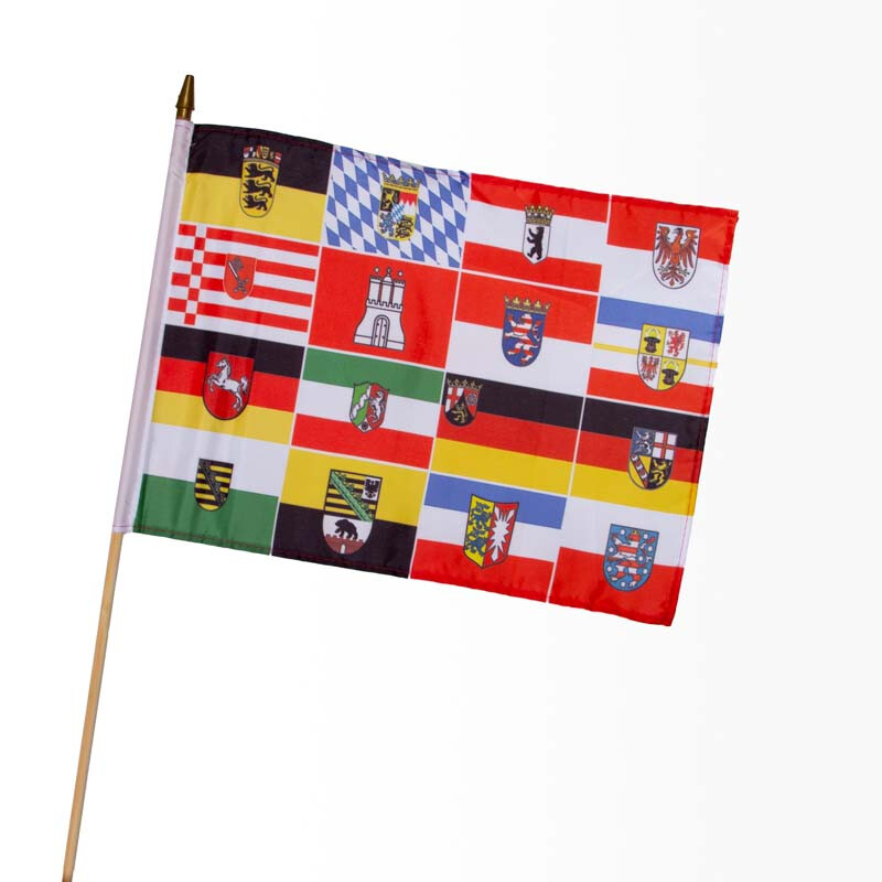 Stock-Flagge 30 x 45 : 16 Bundesländer auf einer Flagge, 3,95 €