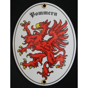 Emaille-Grenzschild Pommern 11,5 x 15 cm