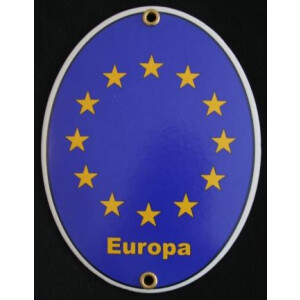 Emaille-Grenzschild Europa 11,5 x 15 cm