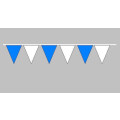 MAXI Wimpelkette wetterfest : Blau-Weiß 20m ,dünne Qualität
