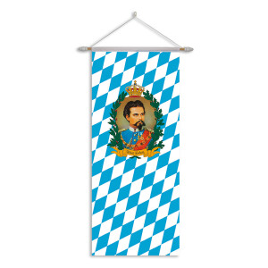 Bannerfahne Bayern König Ludwig 90x210cm - Komplett-Set