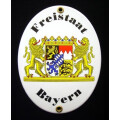 Emaille-Grenzschild "Freistaat Bayern" KLEIN...
