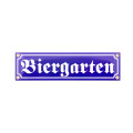 Emailleschild: "Biergarten", 8x31cm