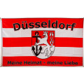 Flagge 90 x 150 : Düsseldorf - Meine Heimat, meine Liebe
