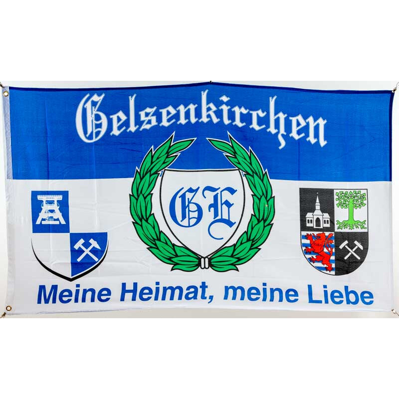 Flagge Fahne Gelsenkirchen Silhouette Fan Hissflagge 90 x 150 cm 