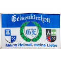 Ruhrpott Meine Heimat meine Liebe schwarz Fußball Fan Flagge 150 x 90 cm 