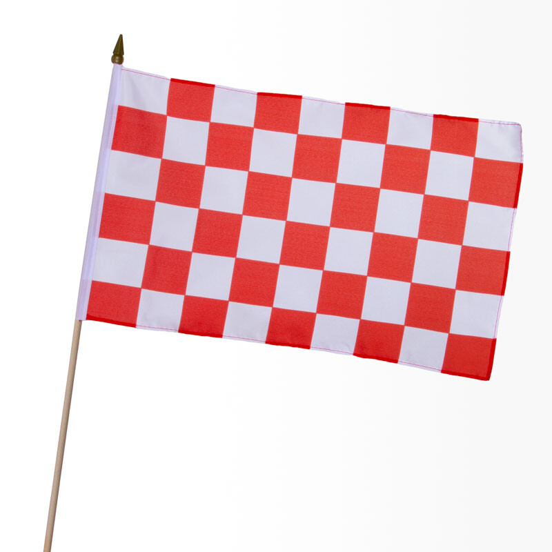 Fahne Karo rot Flagge weiß 30 x 45 cm 