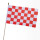 Stock-Flagge 30 x 45 : Karo Rot-Weiß