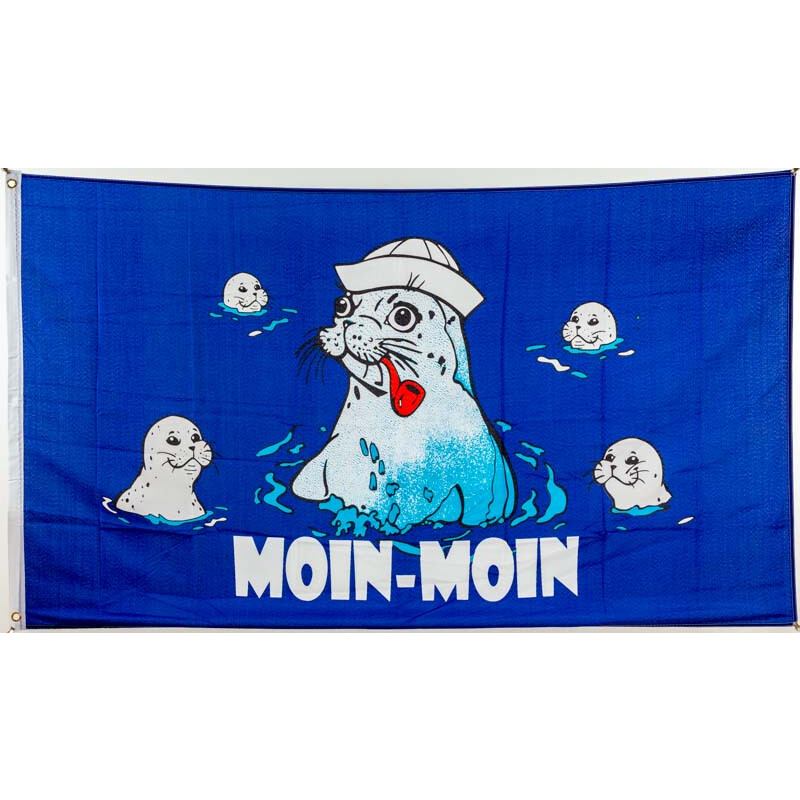 Fahne Moin Moin Möwen Hissflagge 90 x 150 cm Flagge