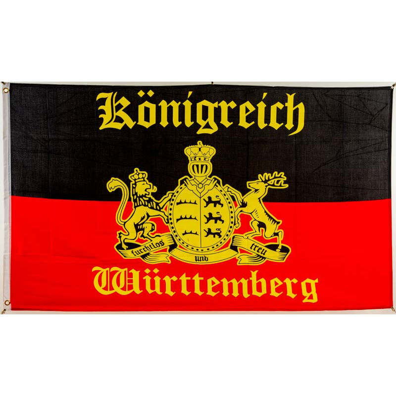 Flagge Fahne Königreich Württemberg furchtlos & treu 90 x 150 cm zum Hissen 