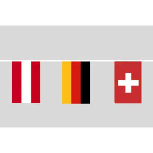 Party-Flaggenkette : Deutschland - Oesterreich - Schweiz 9 Meter