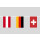 Party-Flaggenkette Deutschland - Oesterreich - Schweiz 9 Meter