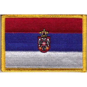 Patch zum Aufbügeln oder Aufnähen : Serbien + Wappen - Groß