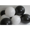 Luftballons Mischung Schwarz-Weiß 30 cm