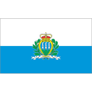 Tischflagge 15x25 : San Marino mit Wappen