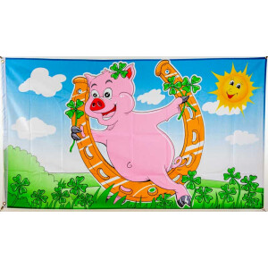 Flagge 90 x 150 : Glücksschwein