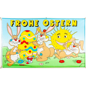 Fahnen Flagge Frohe Ostern Hasen 90 x 150 cm 