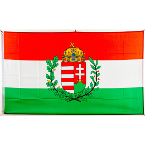 90 x 150 cm Fahnen Flagge Ungarn mit Wappen 