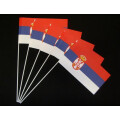 Papierfähnchen Serbien mit Wappen 1 Stück