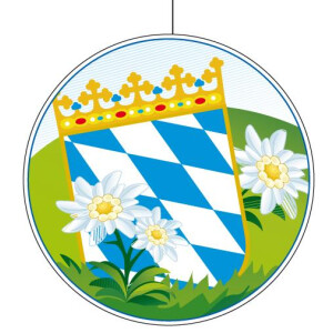 Deckenhänger Bayrisches Wappen mit Edelweiß