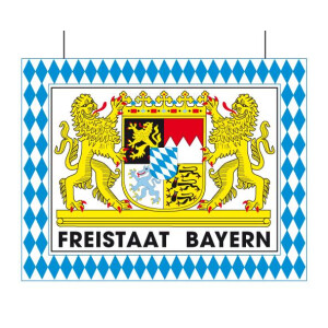 Motiv aus Karton Freistaat Bayern mit Rautenrahmen - Schild
