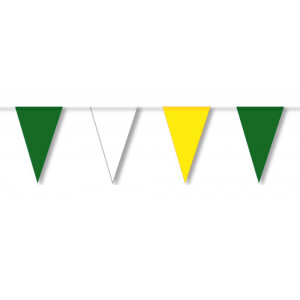 Wimpelkette wetterfest 4 m : grün/weiß/gelb, schwere Qualität