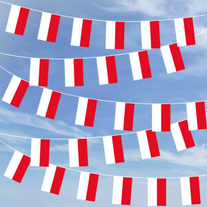 Party-Flaggenkette : Schützenfest Rot/Weiß 20,20 m