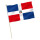 Stock-Flagge : Dominikanische Republik mit Wappen / Premiumqualität 45x30 cm