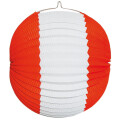 Ballonlaterne / Lampion: Rot/Weiß/Rot 24cm