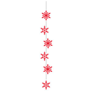 Deckenhänger 6 Schneesterne in rot