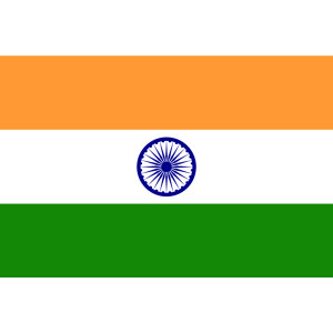 Aufkleber GLÄNZEND Indien 3 x 2 cm