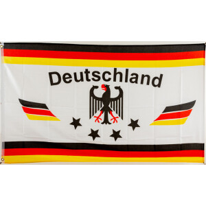 Deutschland Fan-Fahne mit vier Sternen