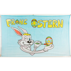 Fahne Frohe Ostern 5 Flagge Osterhasen Hissflagge 90x150cm 