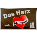 Flagge 90 x 150 : Das Herz von St. Pauli