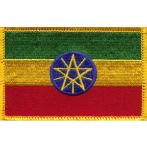 Patch zum Aufbügeln oder Aufnähen : Äthiopien mit Stern - klein