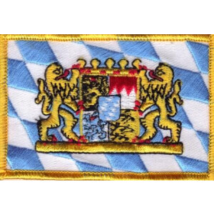 Patch zum Aufbügeln oder Aufnähen : Bayern mit  Wappen - klein