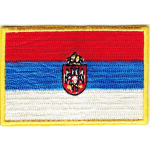 Patch zum Aufbügeln oder Aufnähen : Serbien mit Wappen - klein
