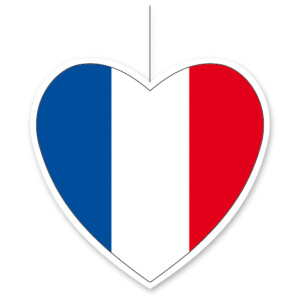 Deckenhänger Herz Frankreich 14 cm