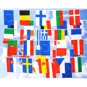 Party-Flaggenkette : Europa - Mitgliedsstaaten + 5 Europa 9,2 m