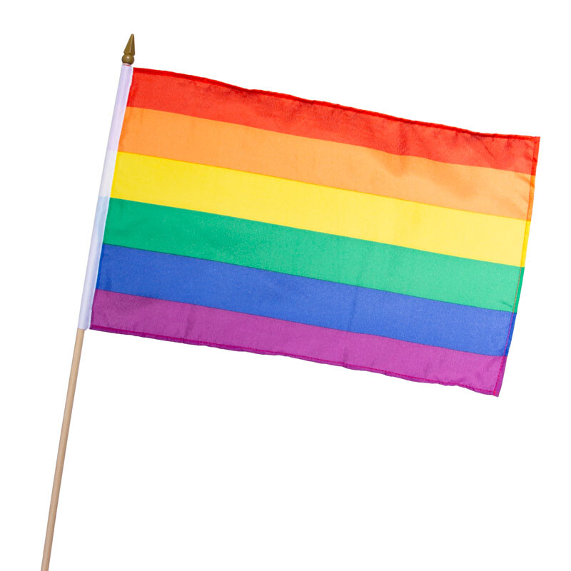 Fahne Flagge Regenbogen 30x45 cm mit Stab 