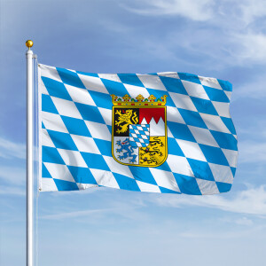 Premiumfahne Bayern Raute mit Wappen