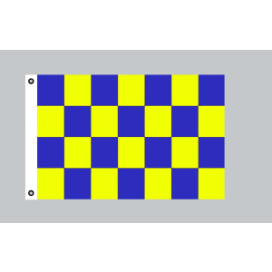 Flagge 90 x 150 : Karo blau/gelb