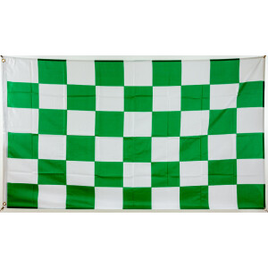 Flagge 90 x 150 : Karo grün/weiß