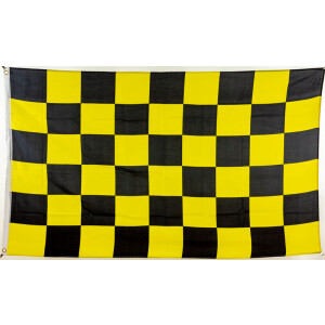 Flagge 90 x 150 : Karo schwarz/gelb
