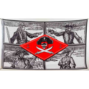 Flagge 90 x 150 : 4 Piraten - Piraten Chief