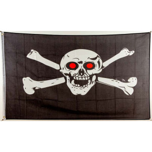 Flagge 90 x 150 : Pirat mit roten Augen