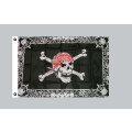 Flagge 90 x 150 : Pirat mit Totenkopfrahmen