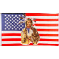 Flagge 90 x 150 : USA - mit Indianer