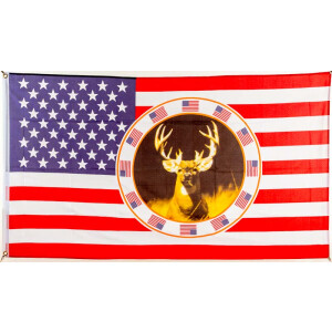 Flagge 90 x 150 : USA - mit Hirsch